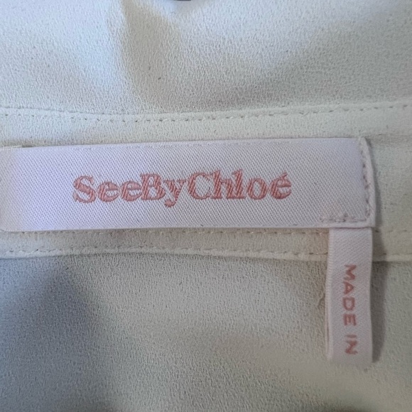 See By Chloe Dress Solid Ivory /white Women’s Size 40 - Picture 11 of 13